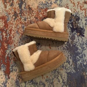 UGG Classic Chillapeak Chestnut Suede Fur Boots Womens Size 8 brand new